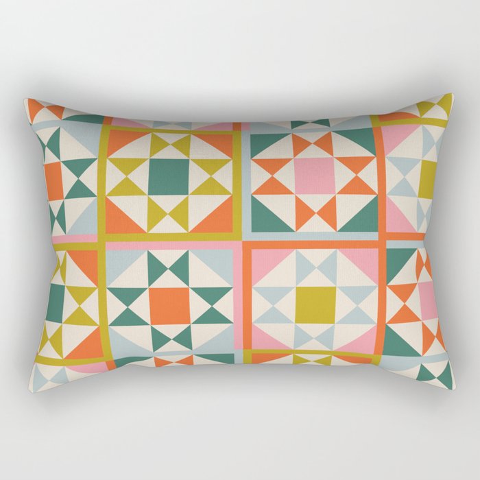 Playful patchwork pattern Rectangular Pillow Gallery Image 2