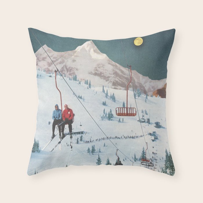 Bridger Skiing Throw Pillow Gallery Image 1