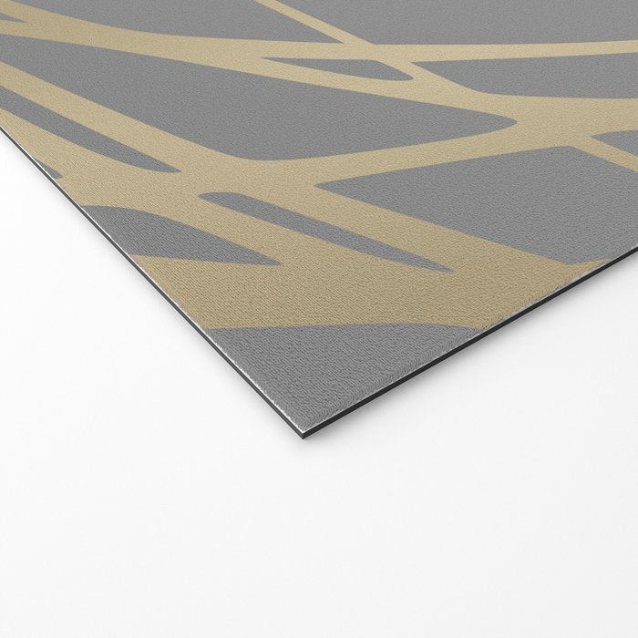 Gold and Gray Circles and Swirls Striped Abstract Pattern Welcome Mat Gallery Image 2
