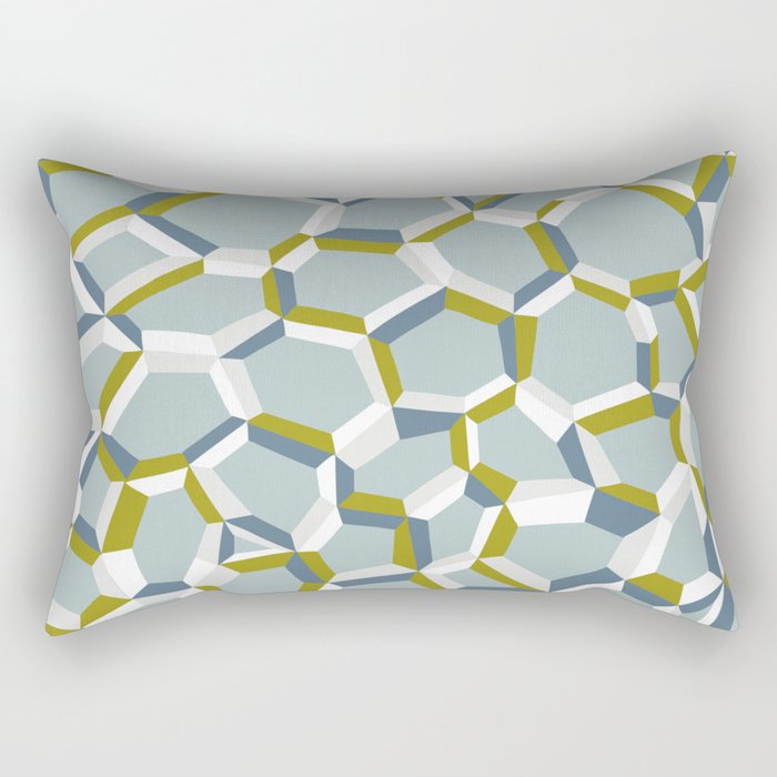 City life connections blue teal Rectangular Pillow Gallery Image 2