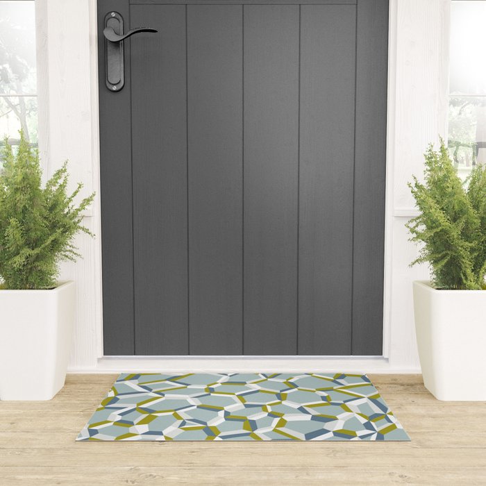 City life connections blue teal Welcome Mat Gallery Image 3