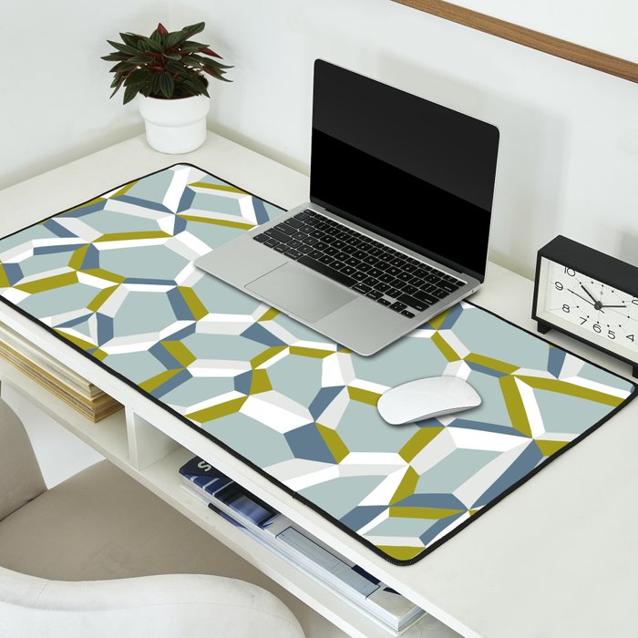 City life connections blue teal Desk Mat Gallery Image 2