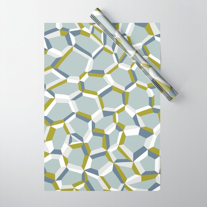 City life connections blue teal Wrapping Paper Gallery Image 1