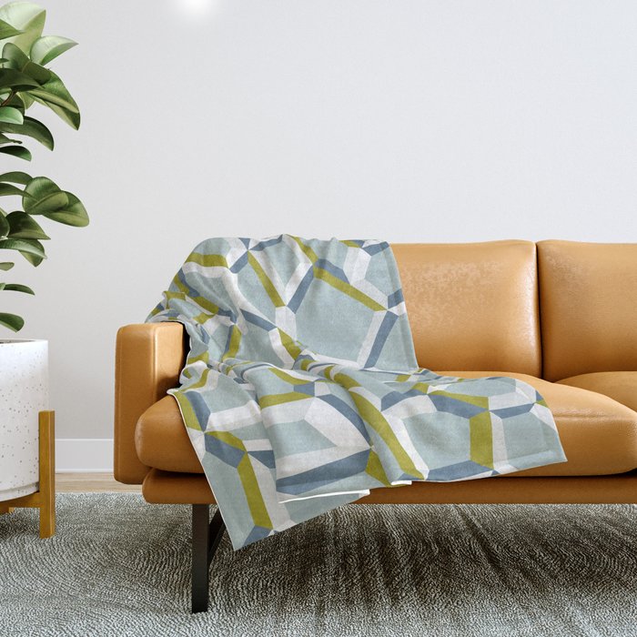 City life connections blue teal Throw Blanket Gallery Image 1