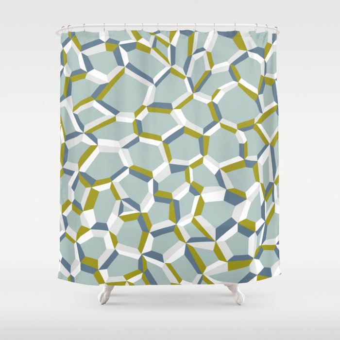 City life connections blue teal Shower Curtain Gallery Image 1