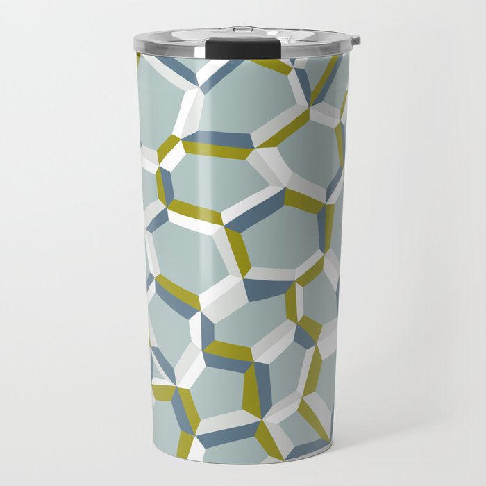 City life connections blue teal Travel Mug Gallery Image 1