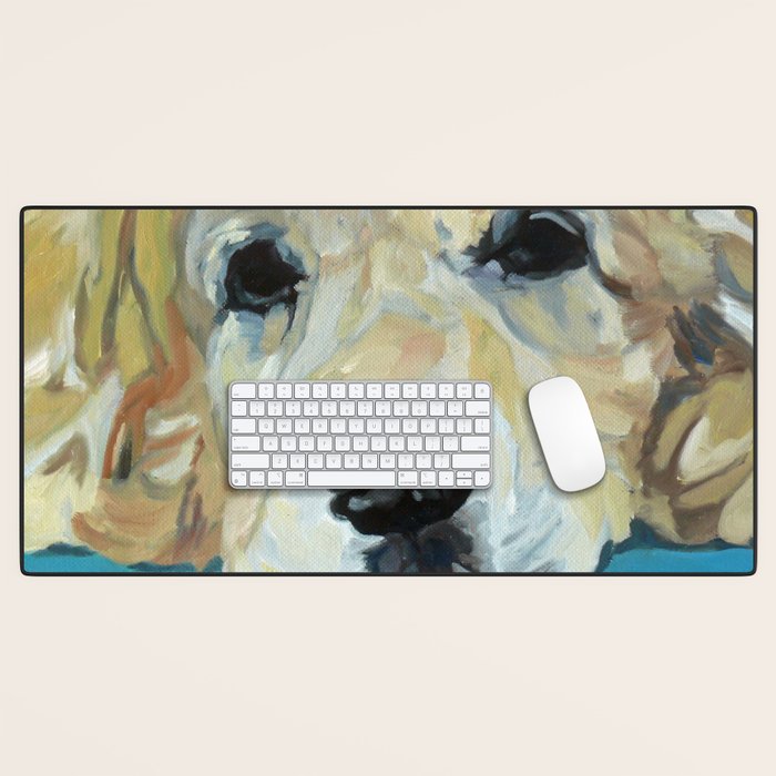 Shiner the Golden Retriever Portrait Desk Mat Gallery Image 1
