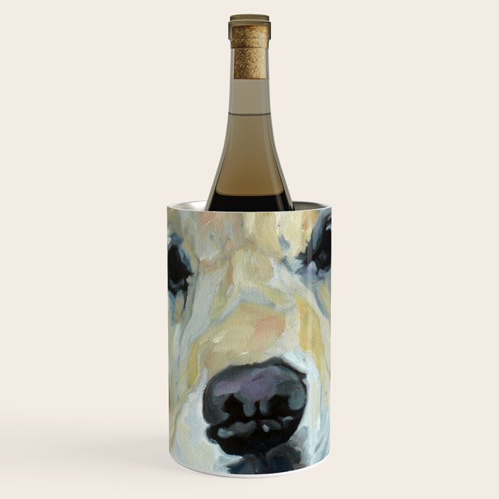 Shiner the Golden Retriever Portrait Wine Chiller Gallery Image 1