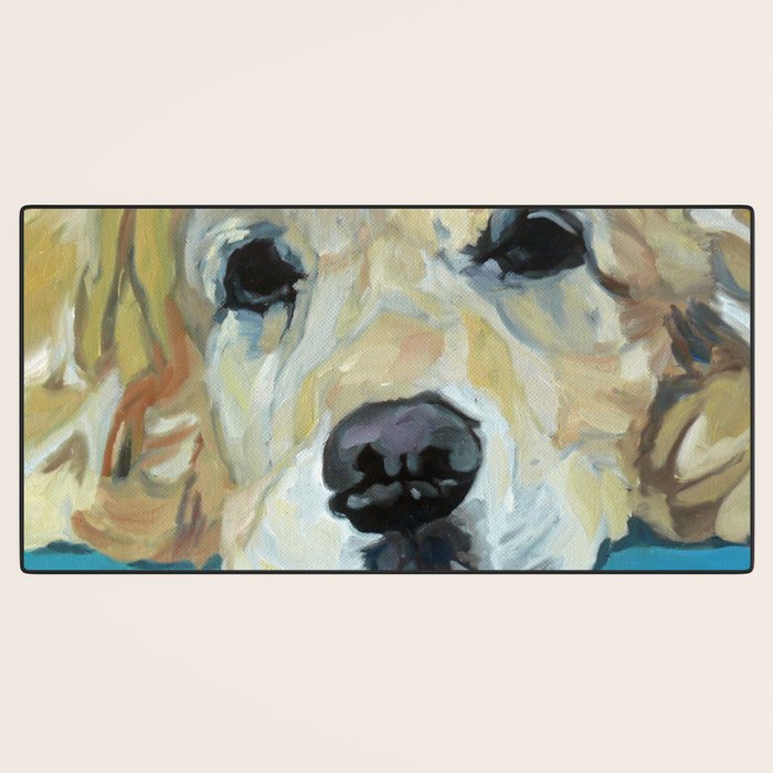 Shiner the Golden Retriever Portrait Desk Mat Gallery Image 3