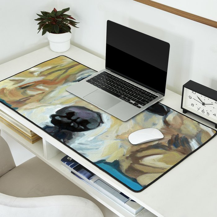 Shiner the Golden Retriever Portrait Desk Mat Gallery Image 2