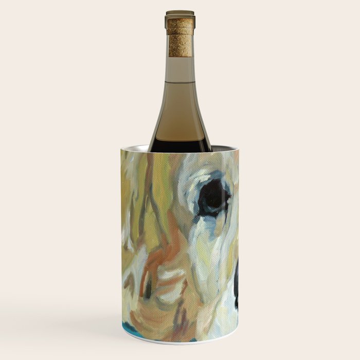 Shiner the Golden Retriever Portrait Wine Chiller Gallery Image 2