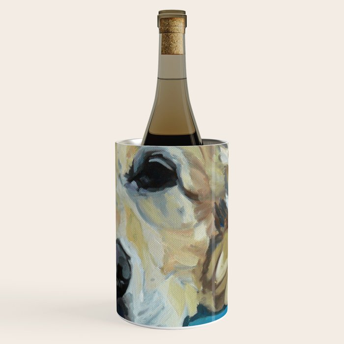 Shiner the Golden Retriever Portrait Wine Chiller Gallery Image 3