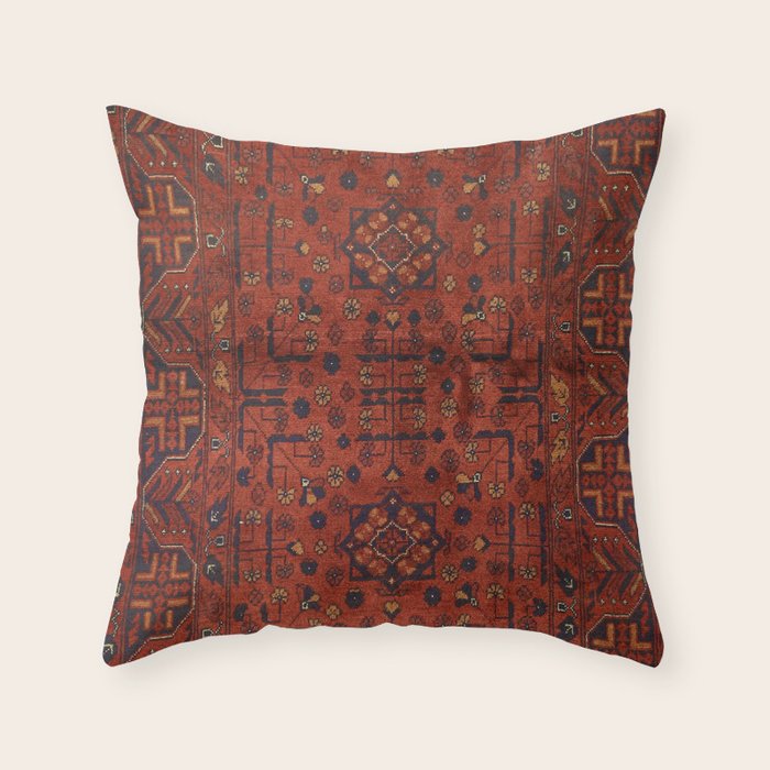 Traditional Vintage Moroccan Rug Design E13 Throw Pillow Gallery Image 1