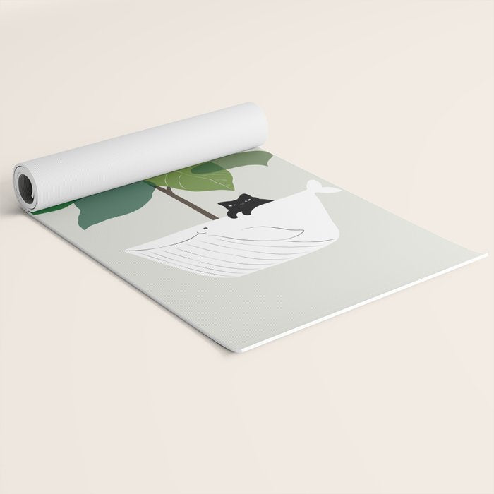Cat and Plant 73: I got a Whale! Yoga Mat Gallery Image 2