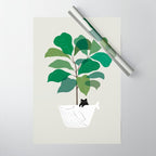 Cat and Plant 73: I got a Whale! Wrapping Paper Gallery Image 1