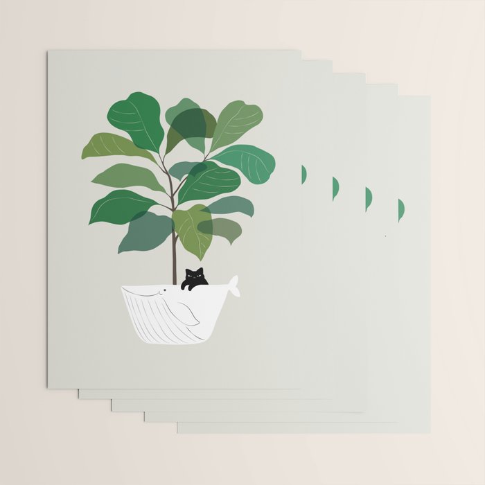 Cat and Plant 73: I got a Whale! Wrapping Paper Gallery Image 3