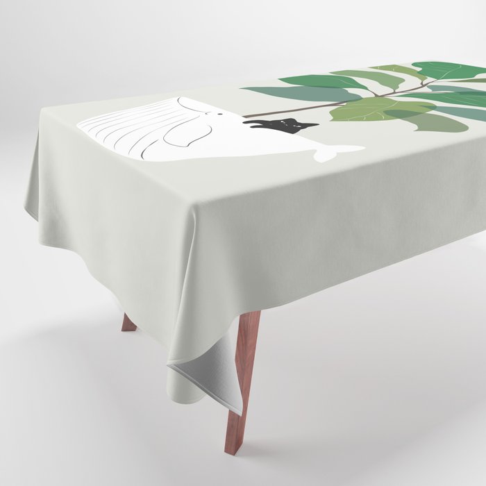 Cat and Plant 73: I got a Whale! Tablecloth Gallery Image 1