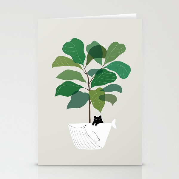 Cat and Plant 73: I got a Whale! Stationery Card Gallery Image 2