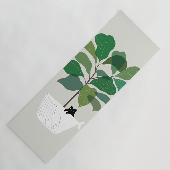 Cat and Plant 73: I got a Whale! Yoga Mat Gallery Image 1