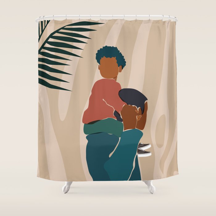 Black Dads Matter Shower Curtain Gallery Image 1