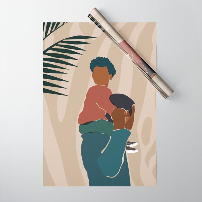 Black Dads Matter Wrapping Paper Gallery Image 1