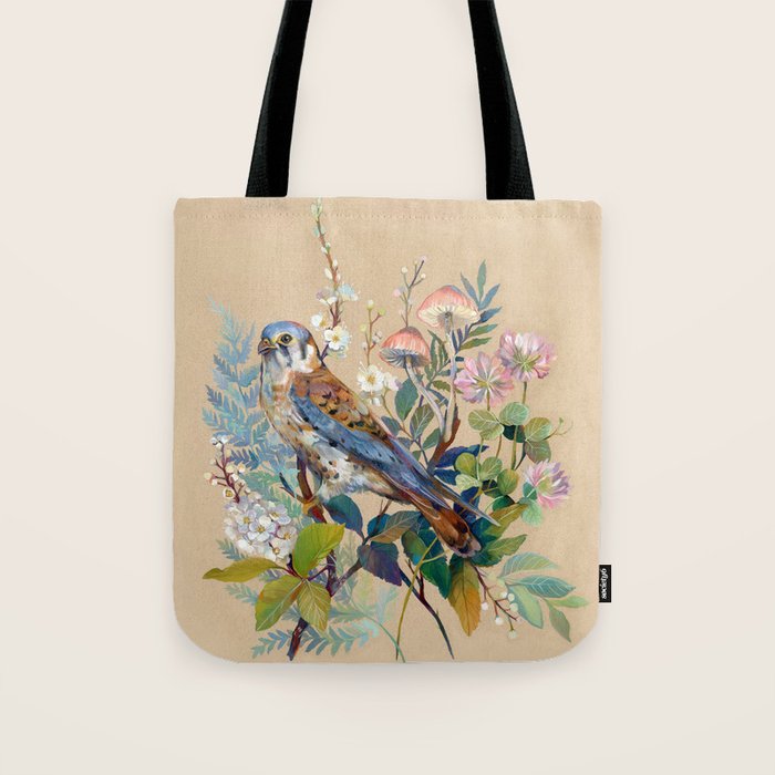 Floral Falcon Garden Tote Bag Gallery Image 1