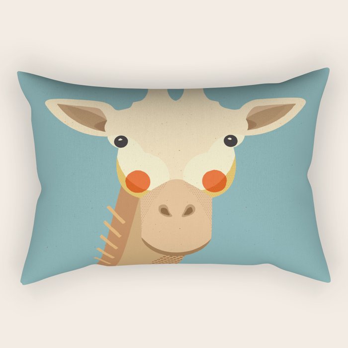 Giraffe, Animal Portrait Rectangular Pillow Gallery Image 1