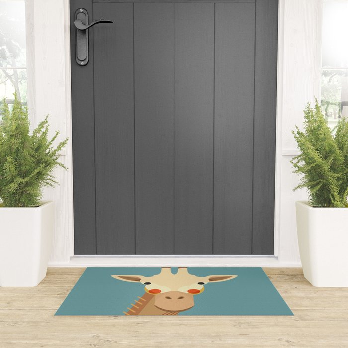 Giraffe, Animal Portrait Welcome Mat Gallery Image 3