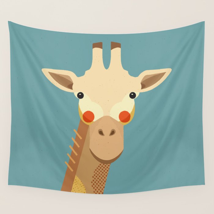 Giraffe, Animal Portrait Wall Tapestry Gallery Image 4