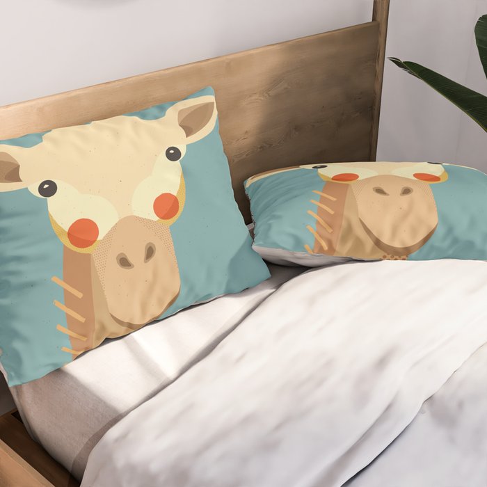Giraffe, Animal Portrait Pillow Sham Gallery Image 2
