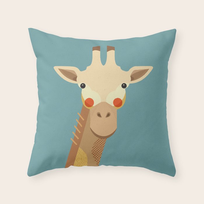 Giraffe, Animal Portrait Throw Pillow Gallery Image 1