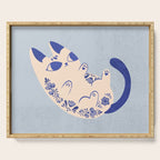 Purrcelin Cat Butt - Charming Delft Pottery Kitty Serving Tray Gallery Image 1