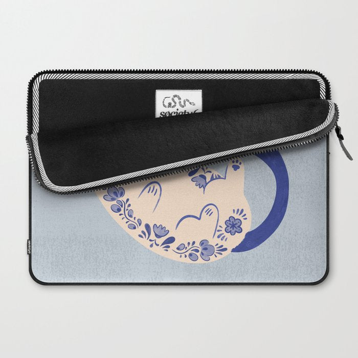 Purrcelin Cat Butt - Charming Delft Pottery Kitty Laptop Sleeve Gallery Image 2