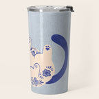 Purrcelin Cat Butt - Charming Delft Pottery Kitty Travel Mug Gallery Image 2