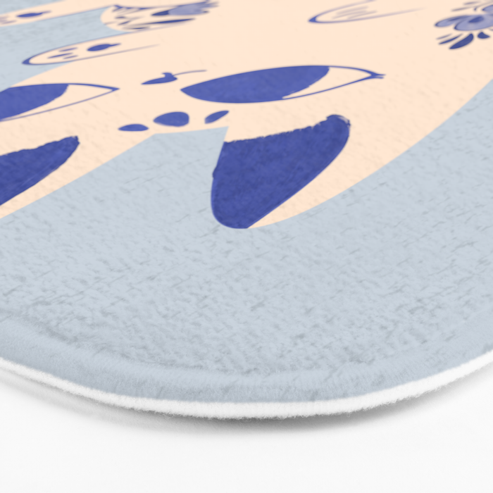 Purrcelin Cat Butt - Charming Delft Pottery Kitty Bath Mat Gallery Image 3