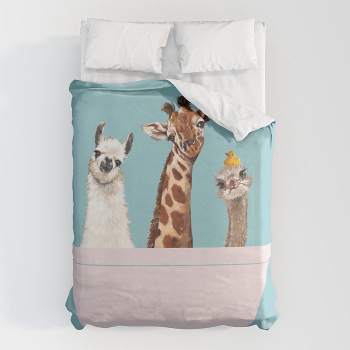 Playful Gangs in Bathtub Blue Duvet Cover Gallery Image 6