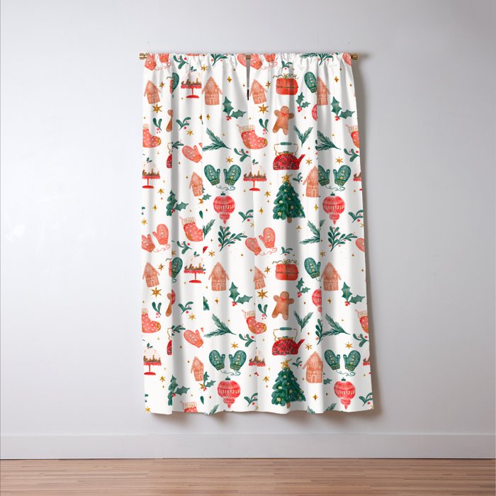 Holiday essentials illustration Window Curtain Gallery Image 3