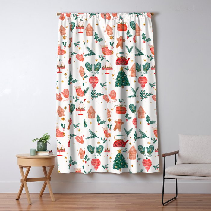 Holiday essentials illustration Window Curtain Gallery Image 1