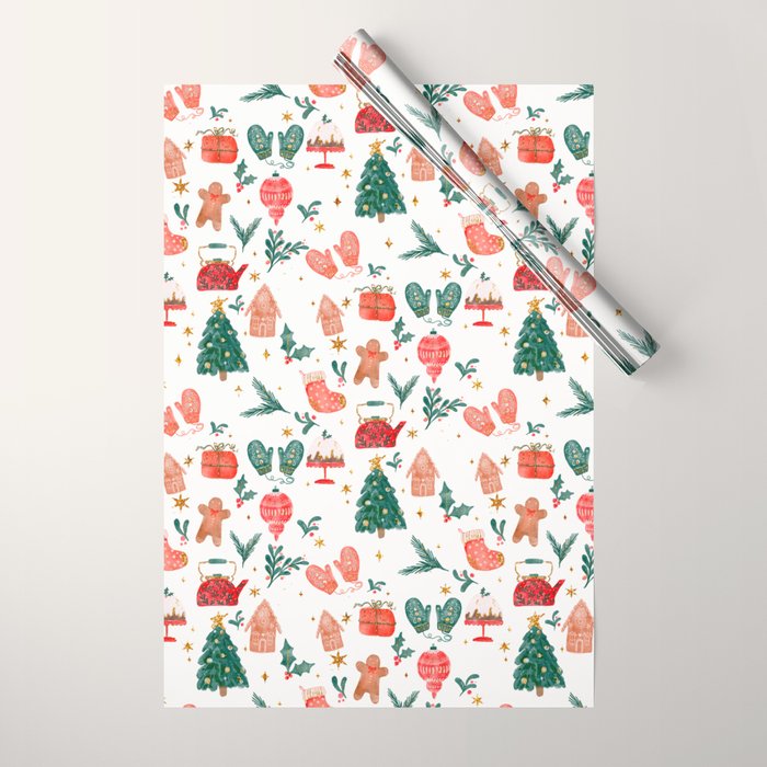 Holiday essentials illustration Wrapping Paper Gallery Image 1