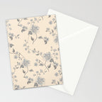 Vintage Blue Floral Stationery Card Gallery Image 2