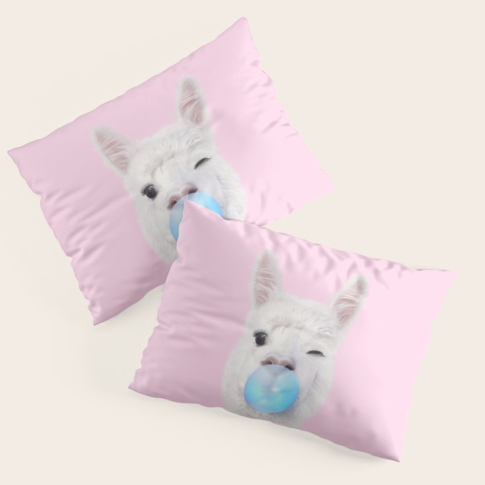 BUBBLEGUM LLAMA Pillow Sham Gallery Image 3