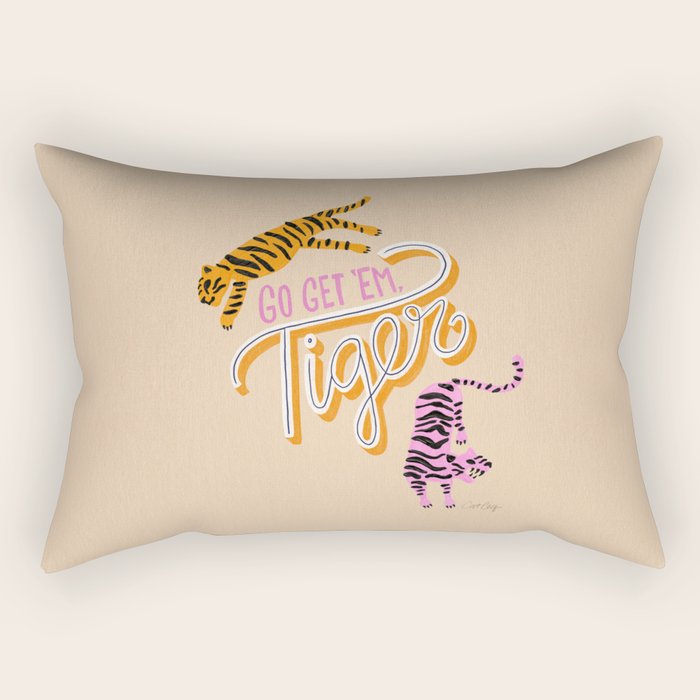 Go Get 'Em Tiger - Melon Rectangular Pillow Gallery Image 1
