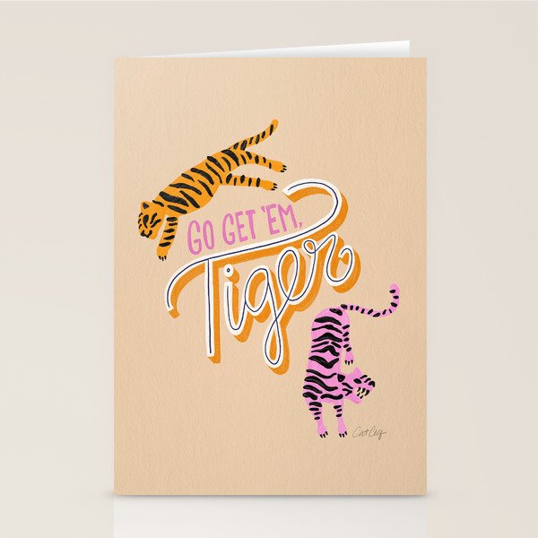Go Get 'Em Tiger - Melon Stationery Card Gallery Image 1