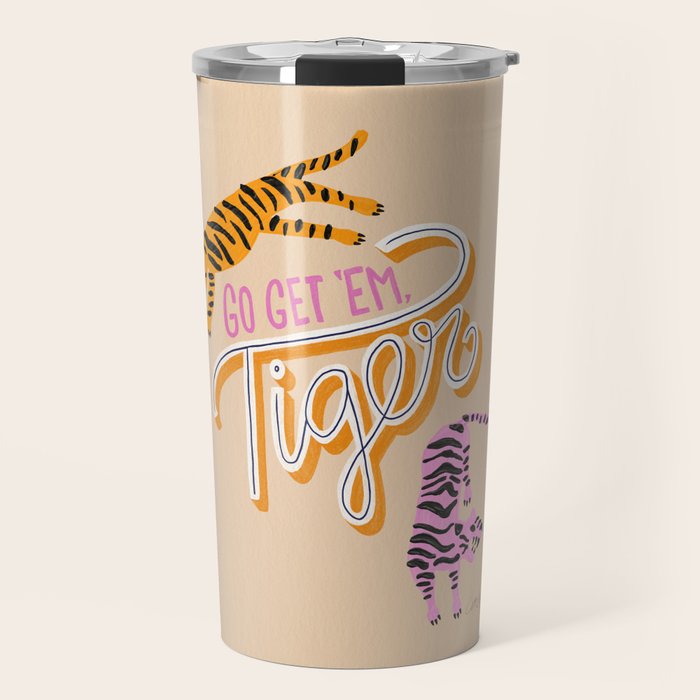 Go Get 'Em Tiger - Melon Travel Mug Gallery Image 1