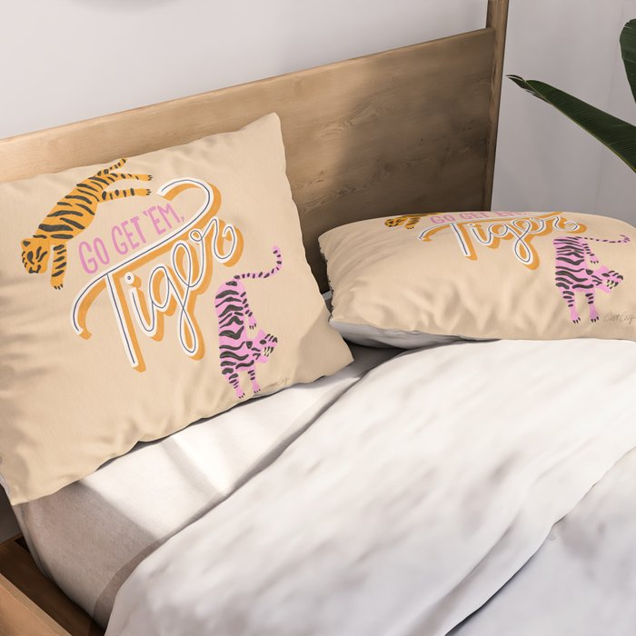 Go Get 'Em Tiger - Melon Pillow Sham Gallery Image 2