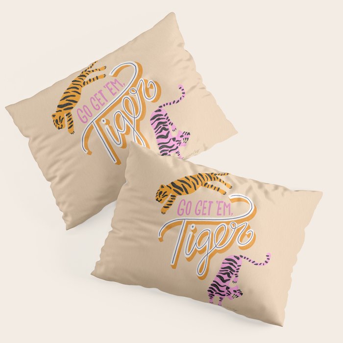 Go Get 'Em Tiger - Melon Pillow Sham Gallery Image 3