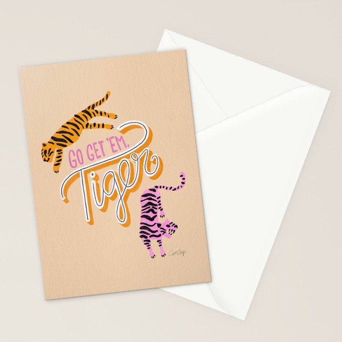 Go Get 'Em Tiger - Melon Stationery Card Gallery Image 2