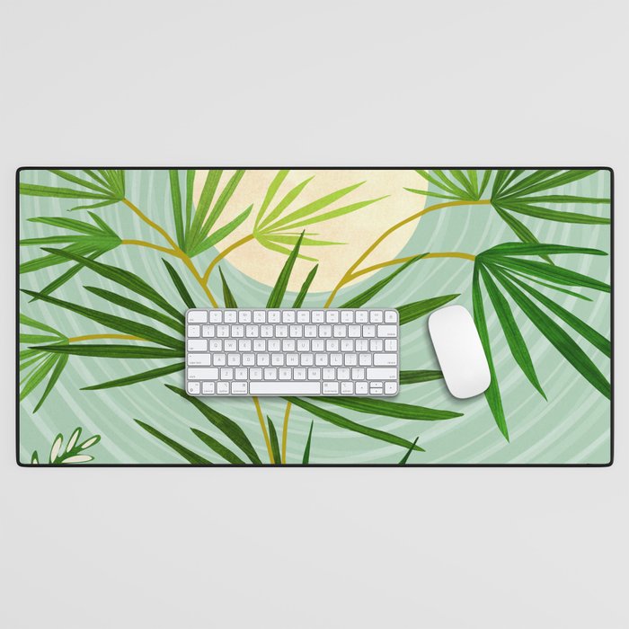 Midnight Moon Green Garden Scene Desk Mat Gallery Image 1