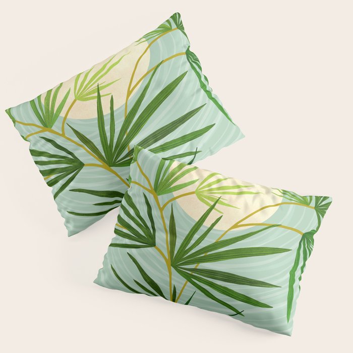 Midnight Moon Green Garden Scene Pillow Sham Gallery Image 3