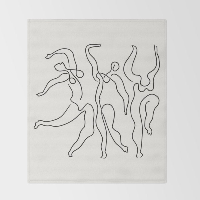 Three Dancers by Pablo Picasso Throw Blanket Gallery Image 2